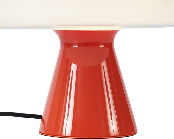 Retro stolní lampa červená s bílou - Knob