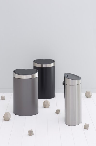 Brabantia Odpadkový koš Touch Bin - 40 L, matná černá/stříbrná