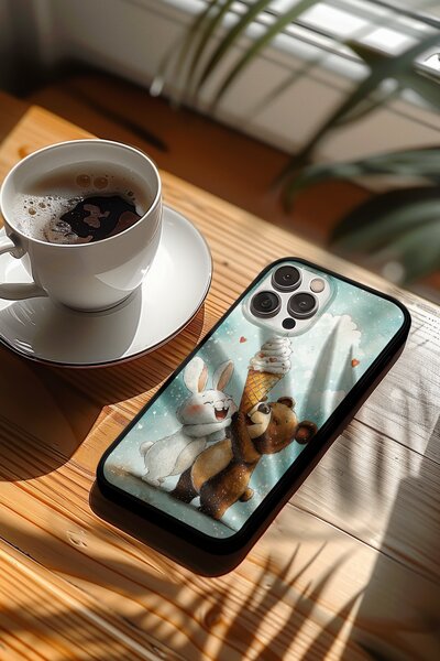 Rabbit & Bear Ice | ochranné pouzdro na mobilní telefon - Apple iPhone 17