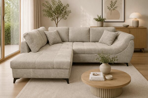 ROHOVÁ SEDAČKA, textil, béžová P & B - Sedací soupravy, Online Only