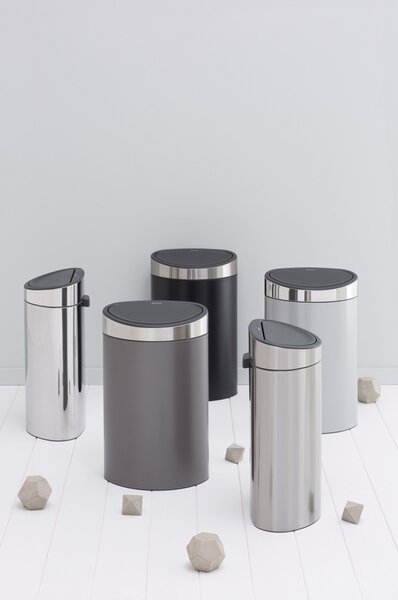 Brabantia Odpadkový koš Touch Bin - 40 L, matná černá/stříbrná
