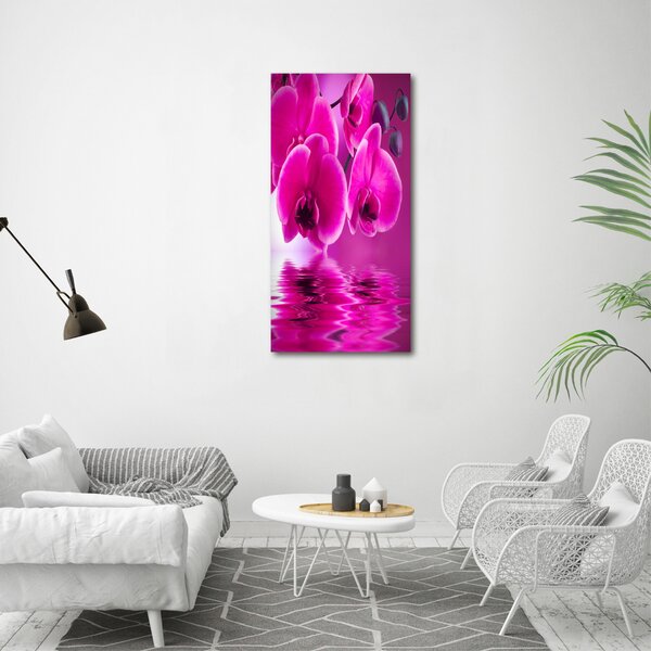 Vertikální Fotoobraz na skle Růžová orchidej osv-58002130