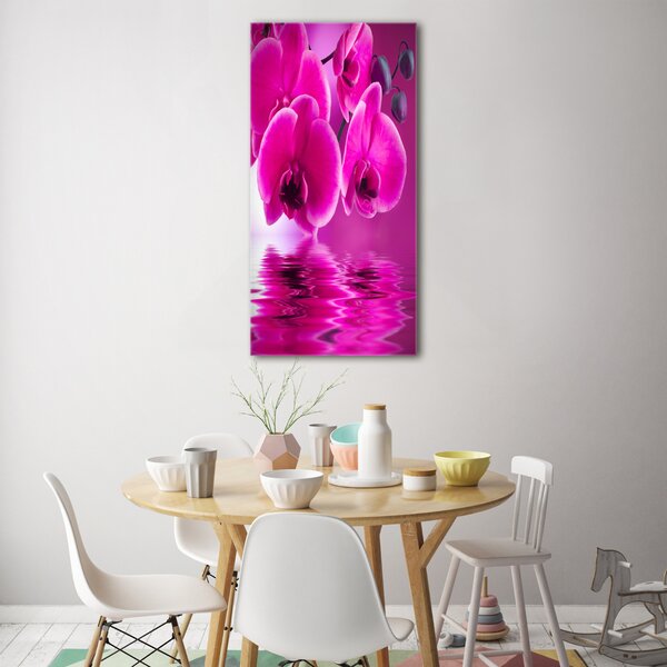Vertikální Fotoobraz na skle Růžová orchidej osv-58002130