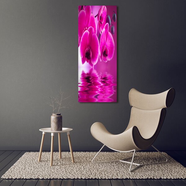 Vertikální Fotoobraz na skle Růžová orchidej osv-58002130