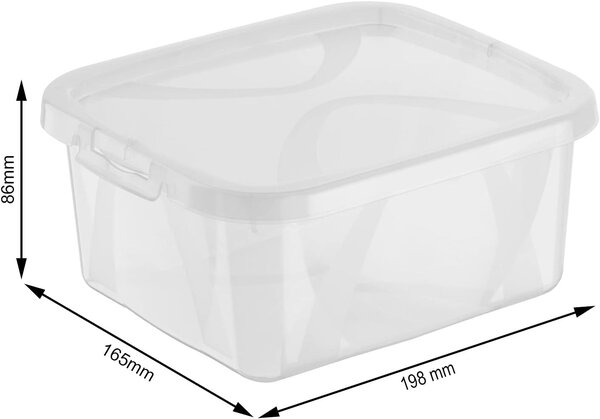 Úložný univerzální box, transparentní krabice s víkem, Rotho LONA, 2l