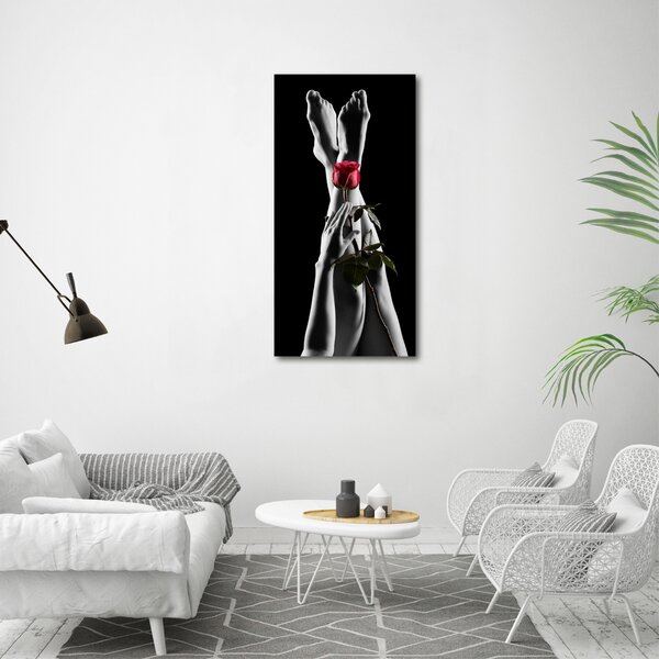 Vertikální Foto obraz canvas Růže a chodidla ocv-58242164