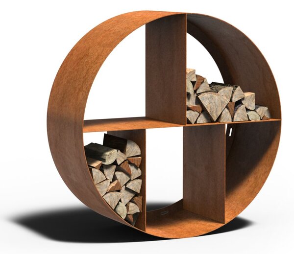 Cortenový kulatý dřevník CIRCLE Ø 1 500 × 400 mm