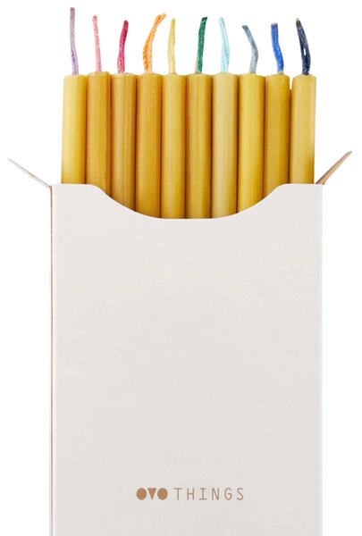 OVO Things Sada svíček z včelího vosku Slim Candles - 10 ks OVO112