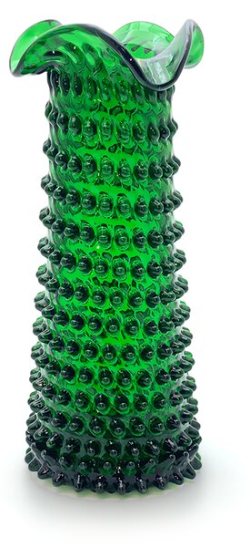 Sklárna Častolovice - Váza 29cm - Hobnail - Ananas - tmavě zelená