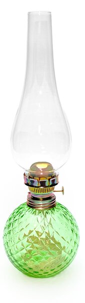 Sklárna Častolovice - Petrolejová lampa Vanesa - Káro - světle zelená