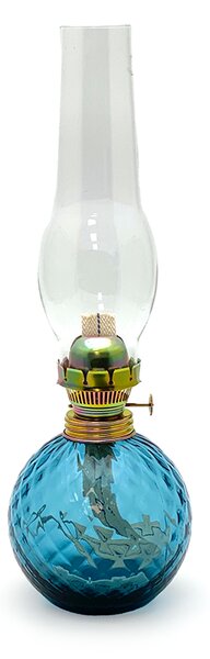 Sklárna Častolovice - Petrolejová lampa Vanesa - Káro - modrý kouř