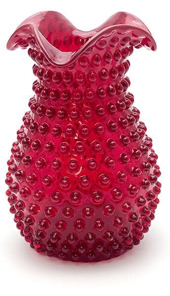 Sklárna Častolovice - Váza 21cm - Hobnail - Ananas - granát