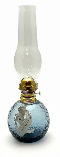 Sklárna Častolovice - Petrolejová lampa Vanesa - Zrno - modrý kouř