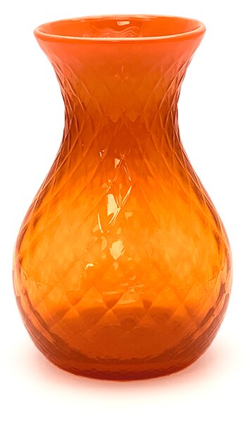 Sklárna Častolovice - Váza 25cm - Káro - oranžová