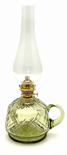 Sklárna Častolovice - Petrolejová lampa Lucie - Káro - lesní zelená