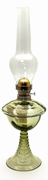 Sklárna Častolovice - Petrolejová lampa skleněná - lesní zelená