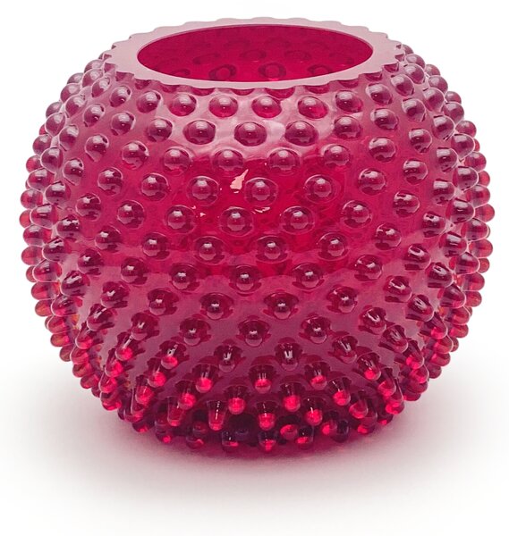 Sklárna Častolovice - Váza 18cm - Hobnail - Ananas - granát