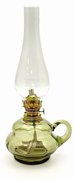 Sklárna Častolovice - Petrolejová lampa Anna - Bambus - lesní zelená