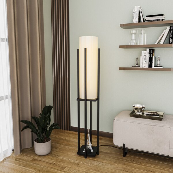 ASIR Stojací lampa SHELF LAMP černá a bílá s poličkou