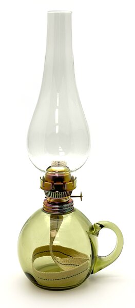Sklárna Častolovice - Petrolejová lampa Sofie - Bambus - lesní zelená