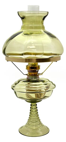 Sklárna Častolovice - Petrolejová lampa skleněná – lesní zelená - komplet 1