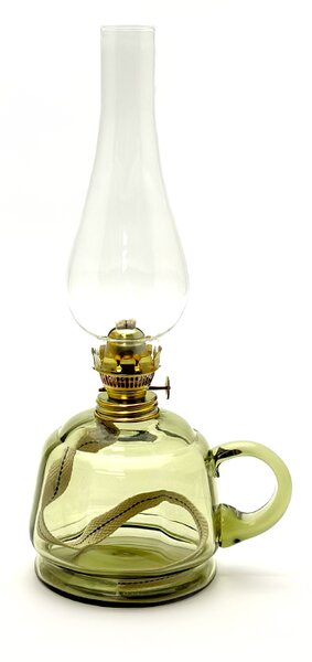Sklárna Častolovice - Petrolejová lampa Lucie - Bambus - lesní zelená