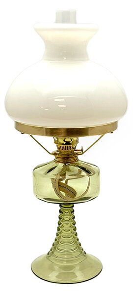 Sklárna Častolovice - Petrolejová lampa Petra - lesní zelená - komplet 1