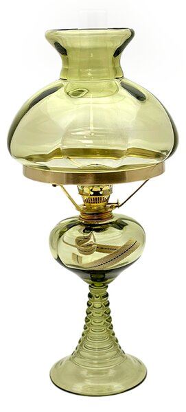 Sklárna Častolovice - Petrolejová lampa skleněná – lesní zelená – komplet 3