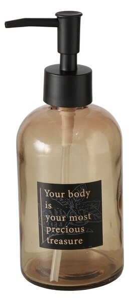 Dávkovač mýdla Thea, hnědá/s černými prvky, 420 ml
