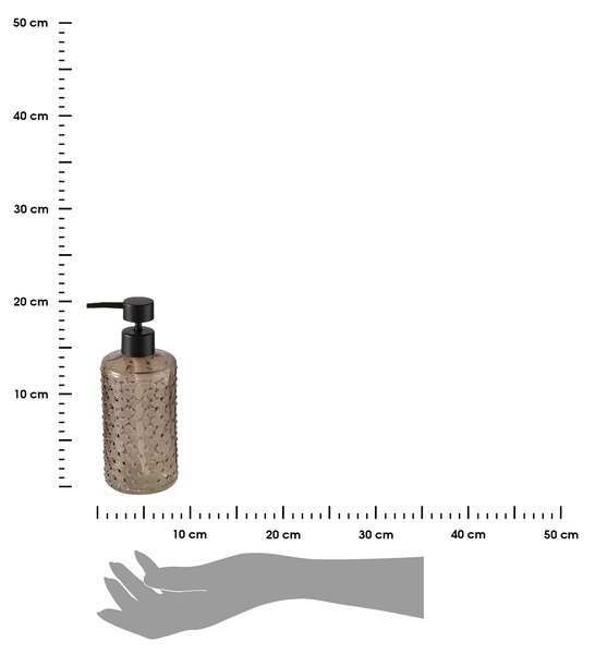Dávkovač mýdla Tori, hnědá/s černými prvky, 500 ml