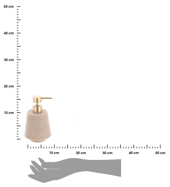 Dávkovač mýdla Lina, písková/se zlatými prvky, 300 ml