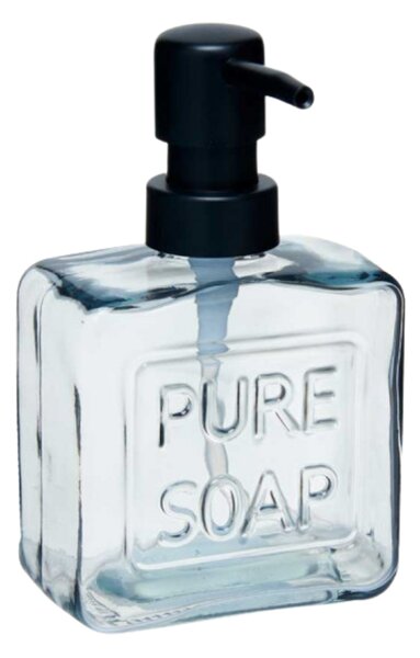 Dávkovač mýdla Pure, transparentní/s černými prvky, 250 ml