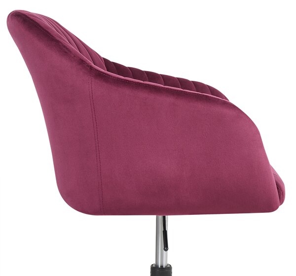 Židle k psacímu stolu VENICE Umělý samet Vínová