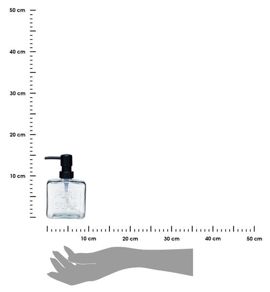 Dávkovač mýdla Pure, transparentní/s černými prvky, 250 ml