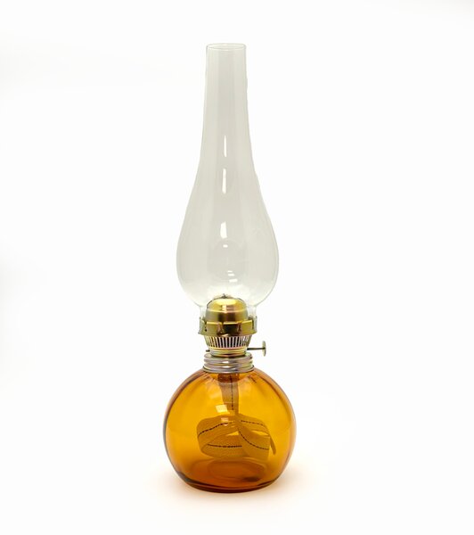 Sklárna Častolovice - Petrolejová lampa Vanesa - Bambus - amber