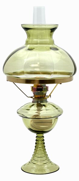 Sklárna Častolovice - Petrolejová lampa Jasmína - lesní zelená - komplet 1