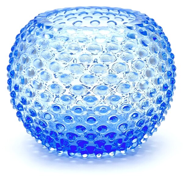 Sklárna Častolovice - Váza 18cm - Hobnail - Ananas - světle modrá