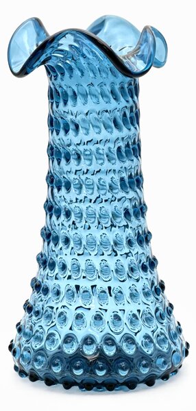 Sklárna Častolovice - Váza 32cm - Hobnail - Ananas - modrý kouř