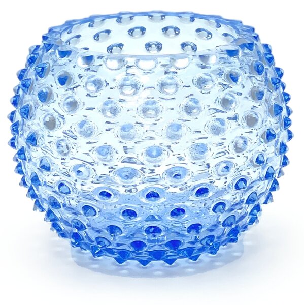 Sklárna Častolovice - Váza 12cm - Hobnail - Ananas - světle modrá