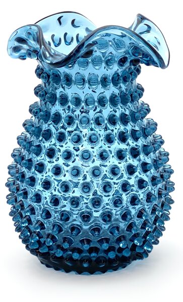 Sklárna Častolovice - Váza 21cm - Hobnail - Ananas - modrý kouř