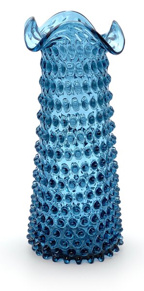 Sklárna Častolovice - Váza 29cm - Hobnail - Ananas - modrý kouř