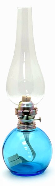 Sklárna Častolovice - Petrolejová lampa Vanesa - Bambus - akvamarín