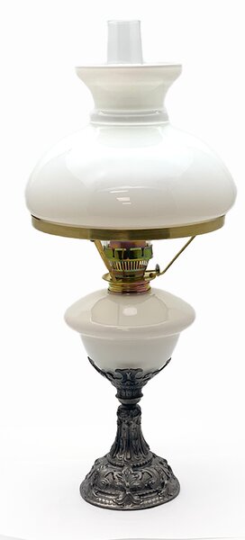 Sklárna Častolovice - Petrolejová lampa s cínovou nohou
