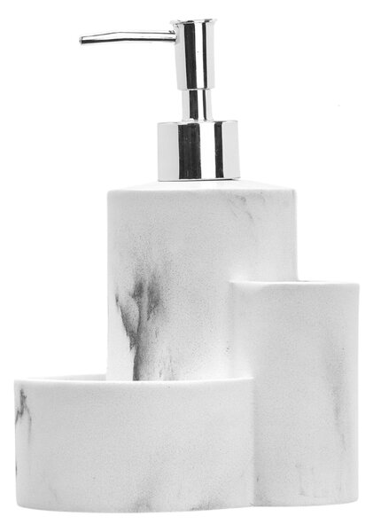 Dávkovač saponátu Marble, bílá/s chromovými prvky