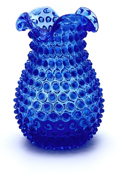 Sklárna Častolovice - Váza 21cm - Hobnail - Ananas - modrá