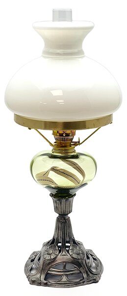 Sklárna Častolovice - Petrolejová lampa s cínovou nohou