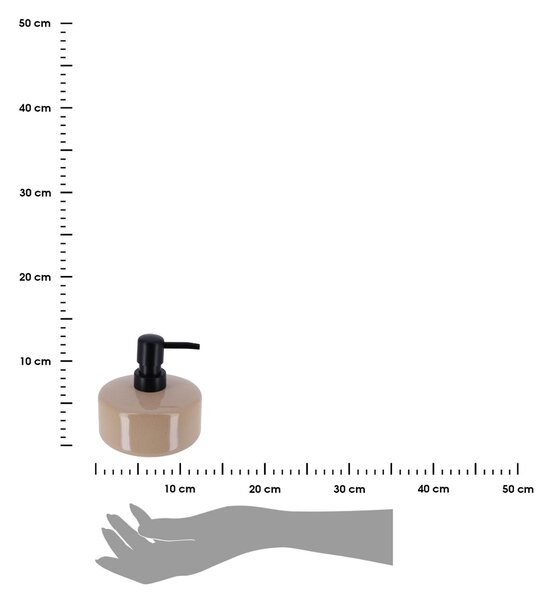Dávkovač mýdla Shevron, béžová/s černými prvky, 400 ml
