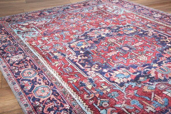 ASIR Koberec (75 x 150) CLARET RED AL červený a modrý