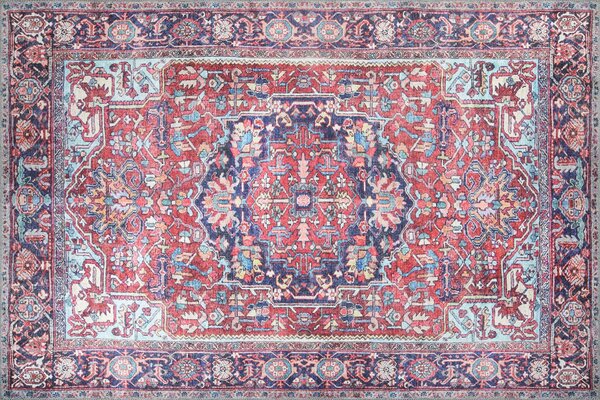 ASIR Koberec (75 x 150) CLARET RED AL červený a modrý