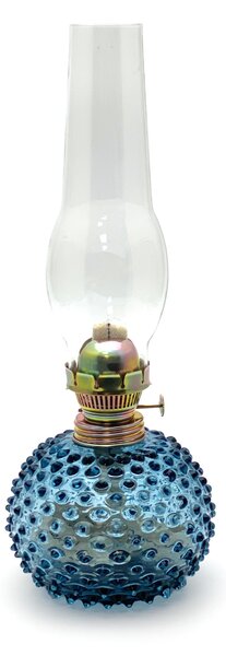 Sklárna Častolovice - Petrolejová lampa Ema - Hobnail - Ananas - modrý kouř